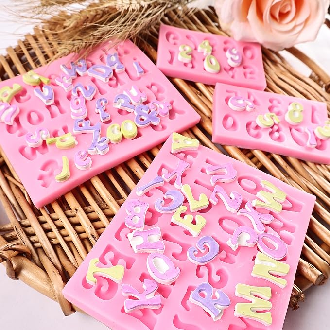 GELIFATLE Letters Molds and Numbers Molds, Silicone Fondant Mold Chocolate Molds, 0-9 Number and 26 Letters Silicone Molds for Baking Desserts and Cake Decoration (4 pack) - Image 5