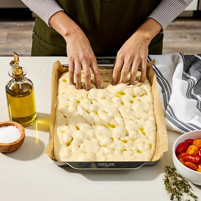 All-Clad Stainless Steel Jelly Roll Baking Pan 10" x 15" - Tri-ply Bonded for Consistent Baking- (Roast, Bake Cookies, Brownies and More) Professional Stainless Steel Bakeware - Image 3