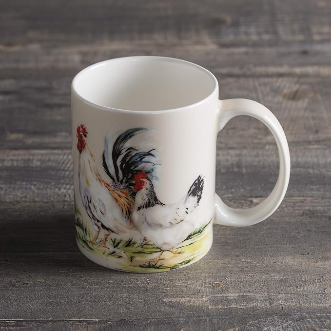 Maison d' Hermine Coffee Mug with Handles Tea Cups (12 Ounce, Pack of 1) | Fine Bone China Coffee Mugs for Hot Beverages Cappuccino Latte Home Restaurant Hotel Spring Summer -Campagne - Basse Cour - Image 7