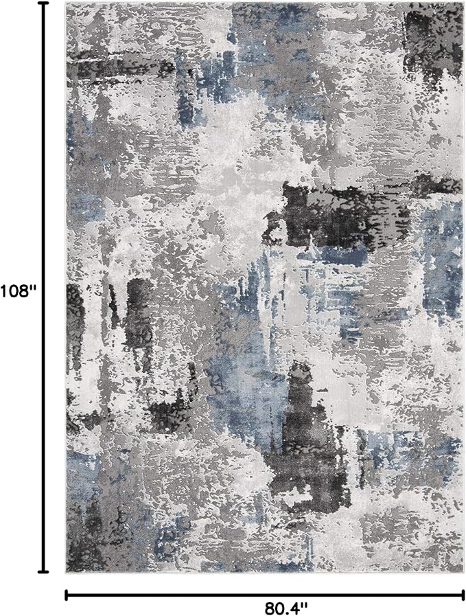SAFAVIEH Craft Collection Area Rug - 6'7" x 9', Grey & Blue, Modern Design, Non-Shedding & Easy Care, Ideal for High Traffic Areas in Living Room, Bedroom (CFT820F) - Image 2
