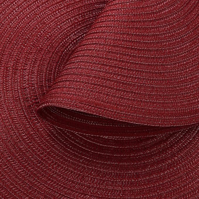 SHACOS Round Placemats Set of 12 for Dining Table 15 inch Round Braided Place Mats Cotton Polyester Washable Non Slip Kitchen Table Mats, Burgundy - Image 3