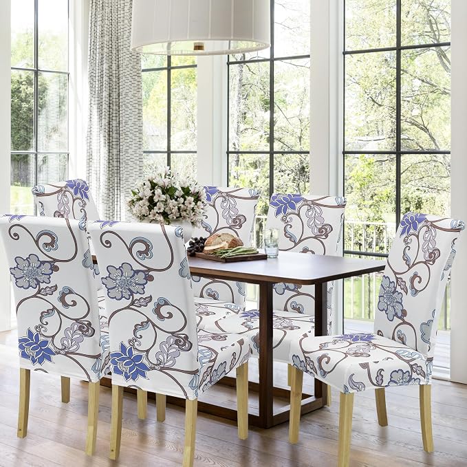 Dining Chair Covers, Stretch Seat Covers, Washable Furniture Protector | 4 Pack, Washable, Stretch Fit, Soft, Non Slip, Dining Chair Covers, Seat Protector, Furniture Cover,Easy Clean - Image 2