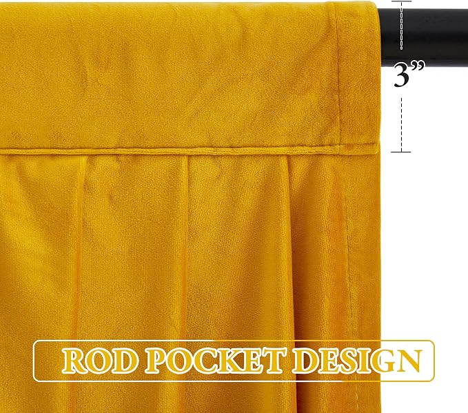 Warm Gold Velvet Curtain Valances W79 inches, 1 Panel | Fall Decor Waterfall Swag Curtains for Bedroom, Living Room, Privacy Window Drapes, Halloween Holiday Backdrop Curtains - Image 3