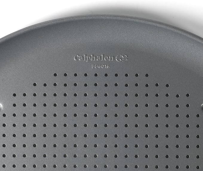 Calphalon Titan Steel Pizza Pan, 16-Inch Nonstick Pizza Pan For Oven, Pizza Baking Tray PFA Free, Heavy Duty Carbon Steel Bakeware for Even Heating, for Crisp Crust, Flatbreads, Baking - Image 5