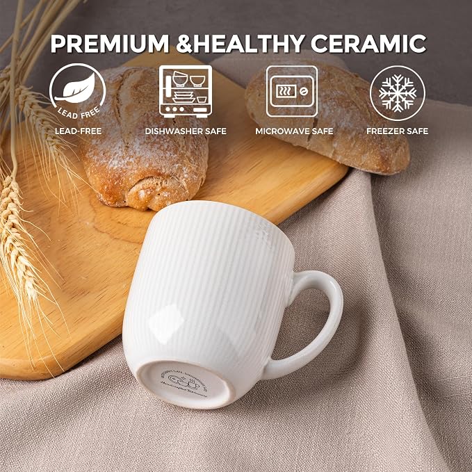 GBhome Ceramic Coffee Mugs Set of 6, 12oz Handmade Ceramic Coffee Mugs Set with Gradient color for Latte/Tea/Beer/Hot Cocoa, Dishwasher & Microwave Safe - Image 2
