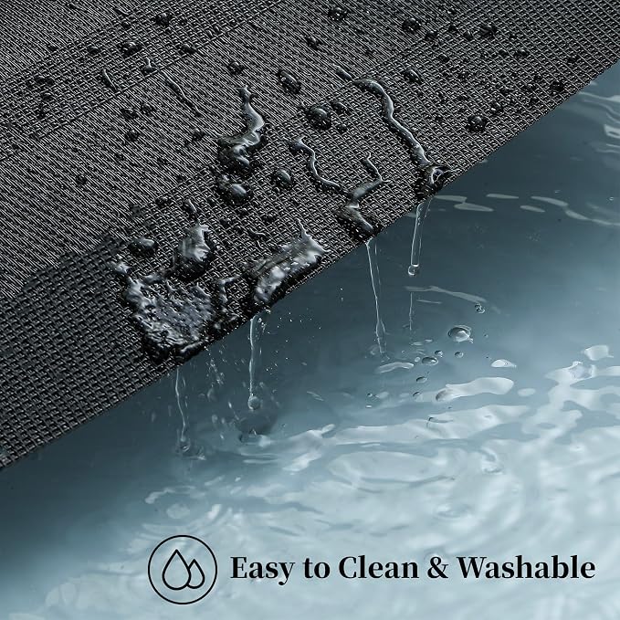 Leetaltree Black Frame Placemats Set of 6 - Heat Resistant Non-Slip Place mats for Dining Table, Washable Durable PVC Vinyl Woven Table Mats（Black Frame, 6） - Image 5