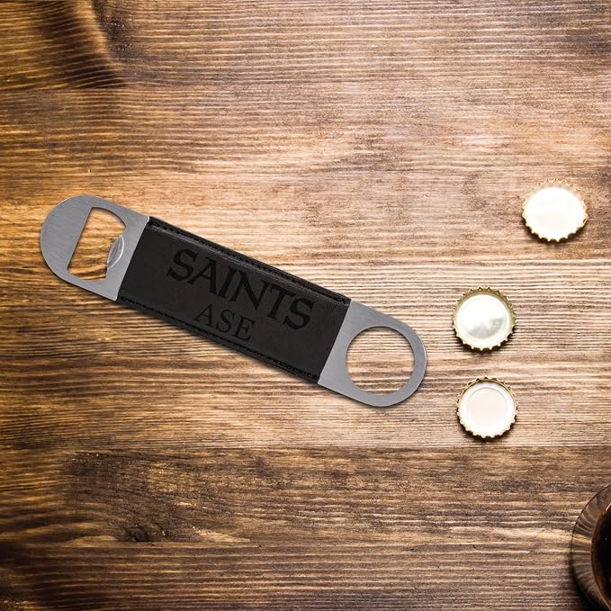Rico Industries NFL Laser Engraved Bar Blade Faux Leather Laser Engraved Bar Blade - Great Beverage Accessory for Game Day - Image 2