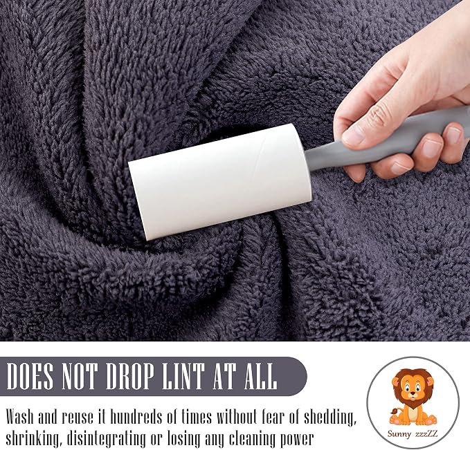 Sunny zzzZZ 24 Pack Kitchen Dishcloths - Does Not Shed Fluff - Reusable Dish Towels, Dish Cloths, Super Absorbent Coral Fleece Cleaning Cloths, Nonstick Oil Washable Fast Drying, 10 x 10 Inch (Grey) - Image 4