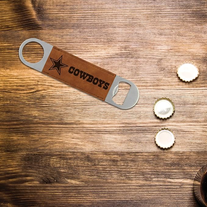 Rico Industries NFL Laser Engraved Bar Blade Faux Leather Laser Engraved Bar Blade - Great Beverage Accessory for Game Day - Image 2