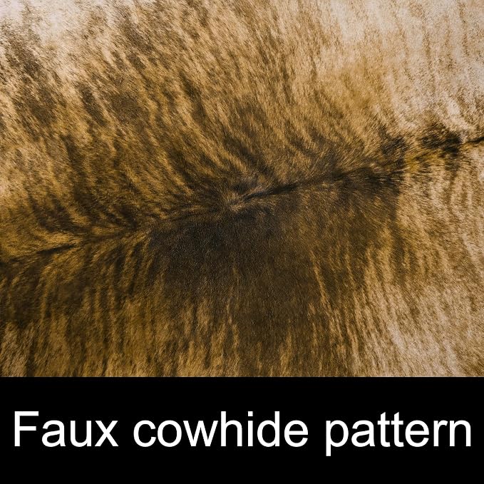 Amearea Faux Cow Hide Rug 3.6x2.3, Premium Western Home Decor Cow Print Rug | Faux Leather Animal Cowhide Carpet for Living Room Bedroom, Dining Traditional Cow Print Stuff Carpets, Yellow - Image 7