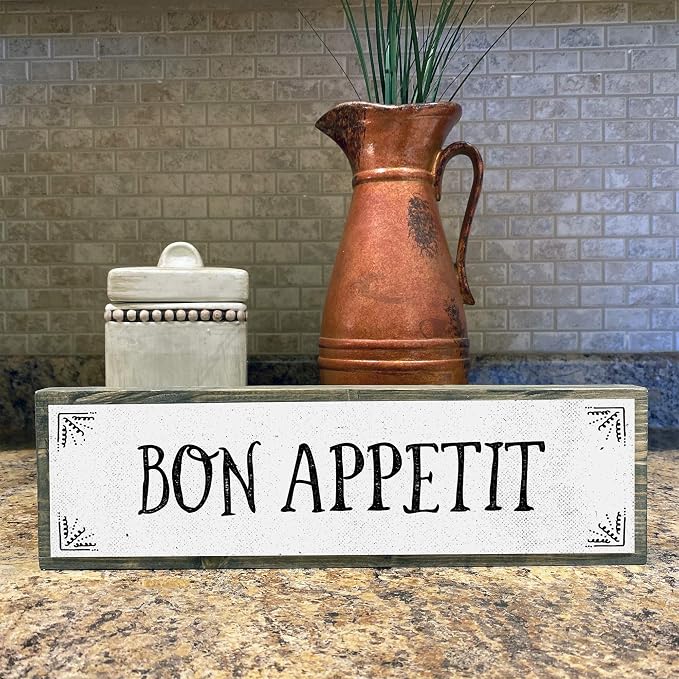 Kitchen Wood Signs (Medium - Wood And Metal, Bon Appetit) - Image 5