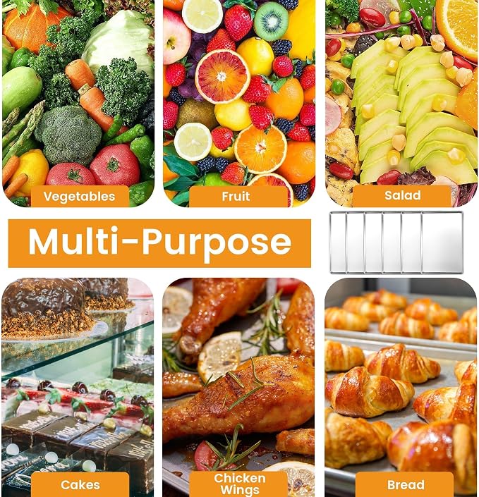 6 Pack Half Size Aluminum Baking Sheet Pan, 18 x 13 in | NSF, Aluminum Commercial Cookie Sheets, Non-Stick, Oven Safe Up to 500℉ - Image 8