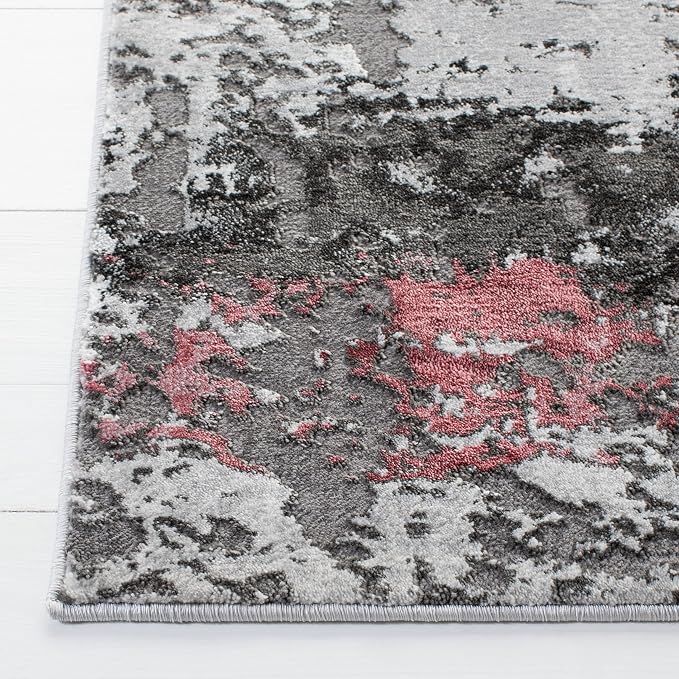 SAFAVIEH Craft Collection X-Large Area Rug - 12' x 15', Grey & Pink, Modern Abstract Design, Non-Shedding & Easy Care, Ideal for High Traffic Areas in Living Room, Bedroom (CFT820U) - Image 2