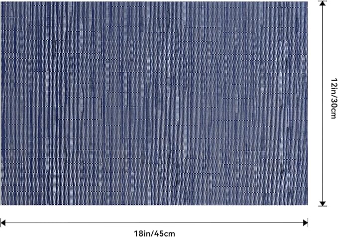 Leetaltree Blue Placemats Set of 12 - Heat Resistant Non-Slip Place mats for Dining Table, Washable Durable PVC Vinyl Woven Table Mats（Blue, 12） - Image 9