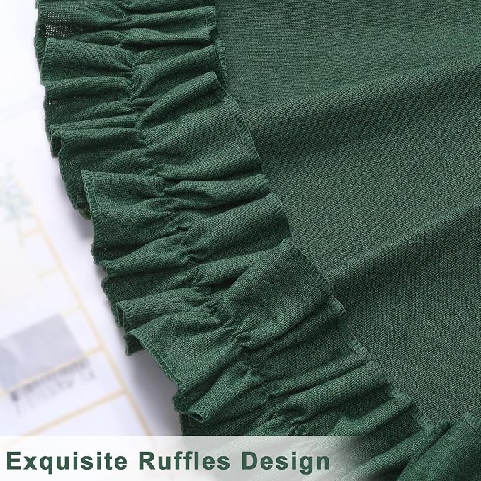 Likiyol Linen Valances for Windows Farmhouse Window Valances with Ruffle Rustic Country Light Filtering Kitchen Valance Curtains Rod Pocket Valance for Bathroom Cafe, Dark Green, 52" W X 18" L - Image 6