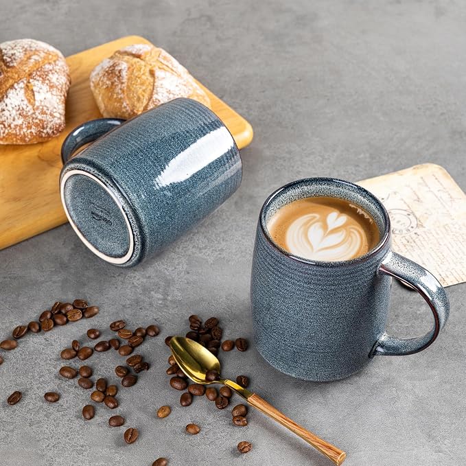 GBhome Large Coffee Mugs Set of 6, 18oz Handmade Ceramic Coffee Mugs Set with Gradient color for Latte/Tea/Beer/Hot Cocoa, Dishwasher & Microwave Safe, - Image 4