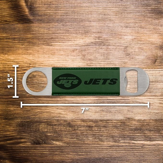 Rico Industries NFL Laser Engraved Bar Blade Faux Leather Laser Engraved Bar Blade - Great Beverage Accessory for Game Day - Image 4