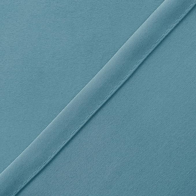 Hiasan Valance Curtains for Kitchen Blackout Thermal Insulated Solid Window Curtain Valance, Stone Blue, 42 x 18 Inches, 1 Panel - Image 4