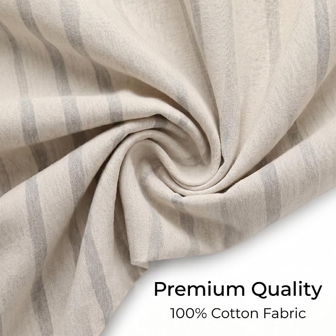 Urban Villa Cotton Grommet Curtains 52x96 (2 Panels) Curtis Stripes - Image 2