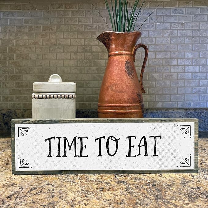 Kitchen Wood Signs (Medium - Wood And Metal, Time To Eat) - Image 5