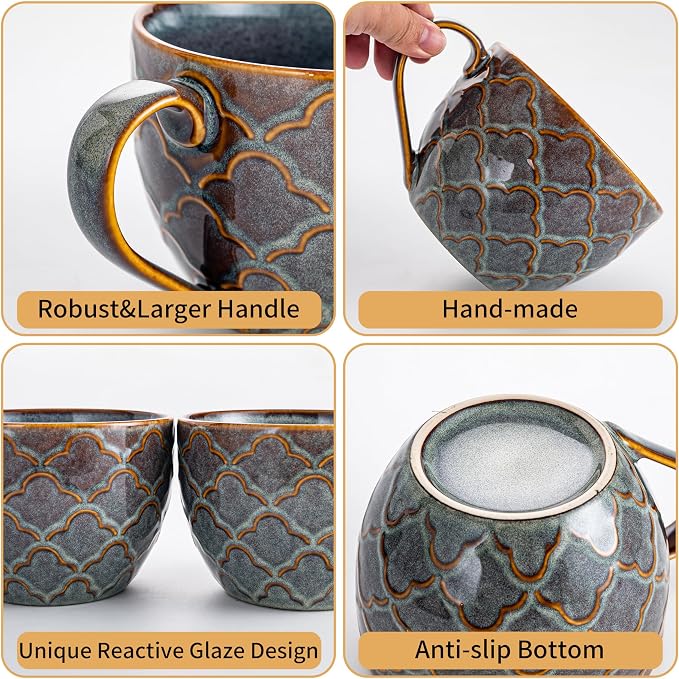 Ceramic Extra Large Coffee Mug with Handles, 24 oz Coffee Cups, Purple | Large Soup Mug for Hot Chocolate, Cappuccino, Ramen, Oatmeal, Soup Mugs with Handles, Microwave Safe, Housewarming Gift - Image 7