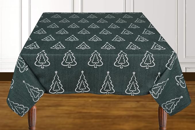 Urban Villa Tablecloth Cotton Tabletop 60x84 (6-8 Seats) Jacquard Tree - Image 2