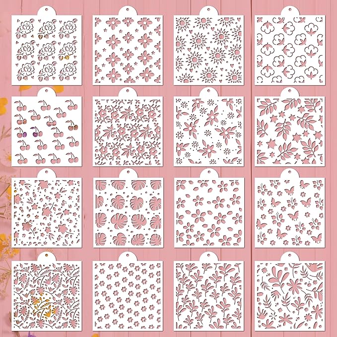 Keluna Cookie Stencils for Royal Icing - Rose Floral Stencils for Cookies Decor Dessert Buttercream Cake Baking Template