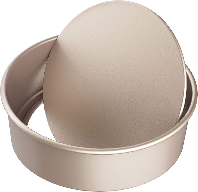 CHEFMADE Round Cake Pan, 6-Inch with Removable Loose Bottom | Nonstick carbon steel round baking pan, easy cleanup. Ideal for chiffon, angel food, and sponge cakes (Champagne Gold) by CHEFMADE