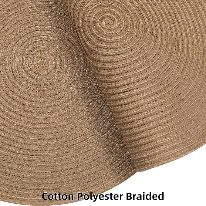 SHACOS Round Braided Placemats Set of 6 Washable Cotton Polyester 15 inch Round Table Place Mat for Dining Table (Brown, 6) - Image 3