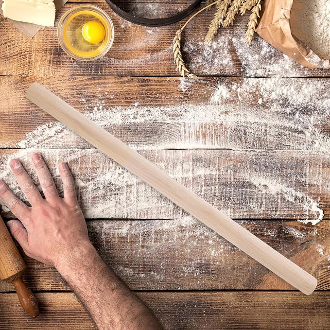 2pcs Solid Wood Rolling Pin for Dough Baking, 50x3cm Wooden Pastry Dough Roller with Resistance to Deformation, Versatile Kitchen Baking Tool for Bread and Cookie Preparation - Image 7