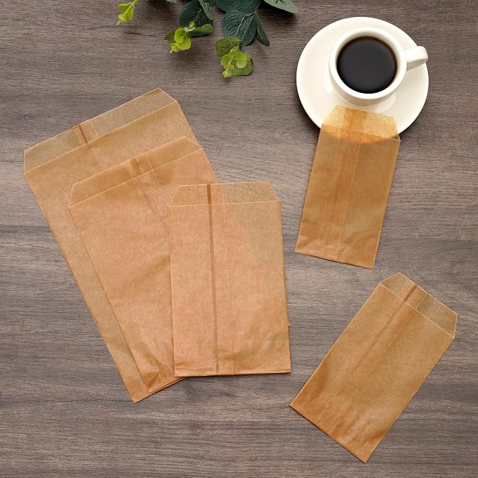 Quotidian Brown Waxed Kraft Paper Cookie Bags Fold-Top 4x6 Inch, 100 Count | Great for Cookies Soap Wedding Invitation Party Favor (10 x 15.2cm) - Image 6