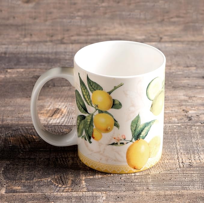 Maison d' Hermine Coffee Mug with Handles Tea Cups (12 Ounce, Pack of 1) | Fine Bone China Coffee Mugs for Hot Beverages Cappuccino Latte Home Restaurant Hotel Spring Summer -Limoncello - Verna - Image 8