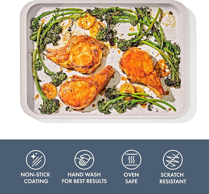OXO Good Grips Non-Stick Pro Ceramic Coated Metal Bakeware Half Sheet Pan – Storm Blue - Image 2