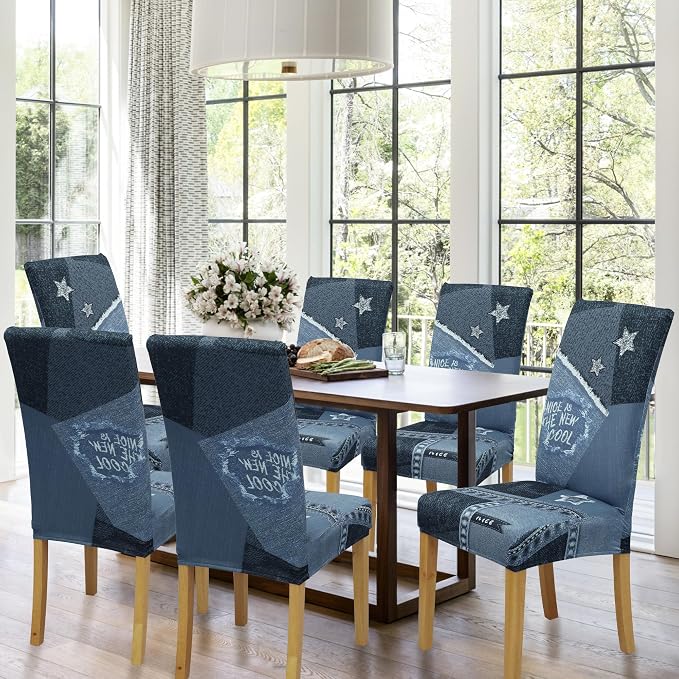 Dining Chair Covers, Stretch Seat Covers, Washable Furniture Protector | 4 Pack, Washable, Stretch Fit, Soft, Non Slip, Dining Chair Covers, Seat Protector, Furniture Cover,Easy Clean - Image 2