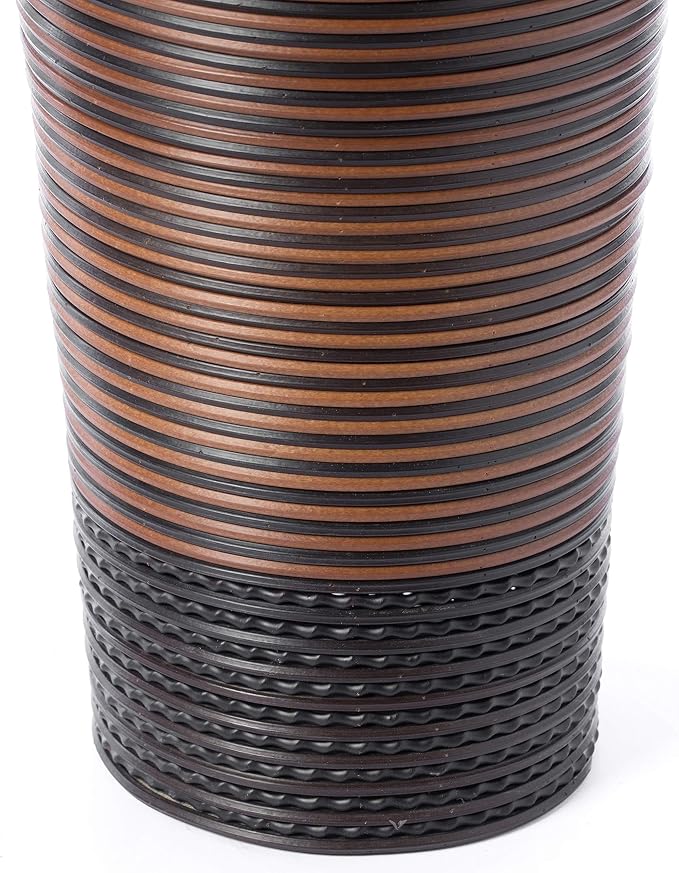 39-Inch Tall Standing Designer Floor Vase - Durable Artificial Rattan - Elegant Two-Tone Dark Brown Finish - Ideal Decor Accent for Living Room, Bedroom, Entryway - Stylish Home Decor Statement Piece - Image 7