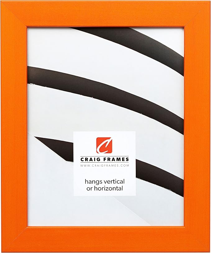Craig Frames 14x22 Orange Picture Frame, Wall Decor for Art and Photos | A lightweight, shatter resistant acrylic front, made in the USA for a gallery display by CraigFrames