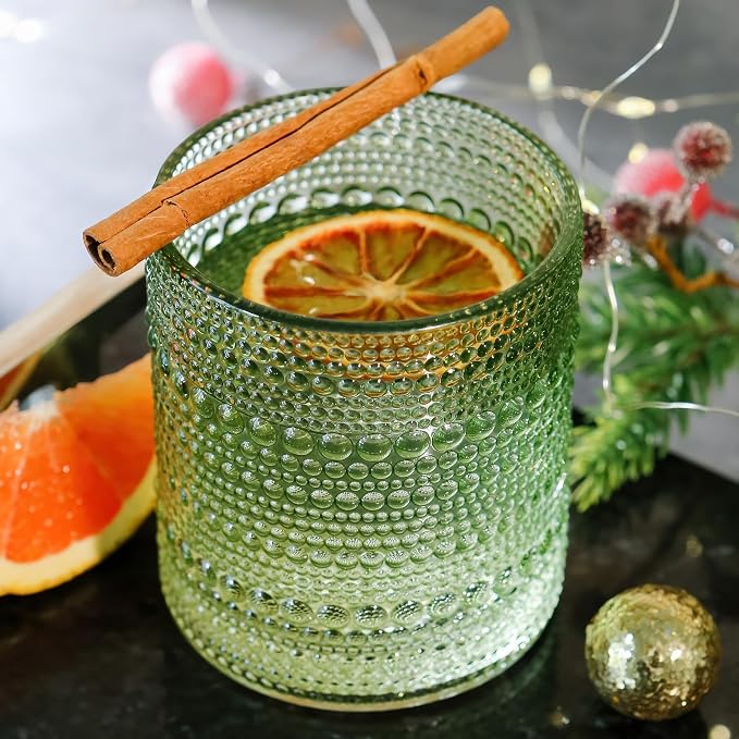 Kate Aspen Sage Green Hobnail Beaded Drinking Glasses Set of 6-10 oz Vintage Glassware, Holiday Entertaining Drinkware, Water & Cocktail Glasses - Great Christmas or Hostess Gift - Image 2