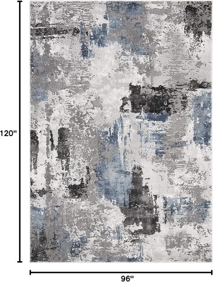 SAFAVIEH Area Rug 8x10 - Craft Collection - Large - Grey & Blue, Modern Design, Non-Shedding & Easy Cleaning, Ideal for Living Room, Bedroom, Office, Dining Space (CFT820F) - Image 2