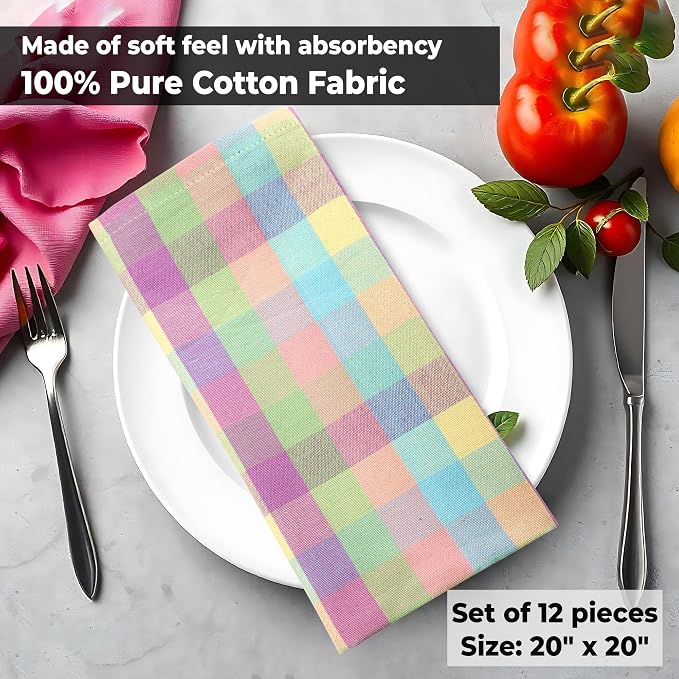 Urban Villa Cloth Napkins Cotton 20x20 (Set of 12) Lagyp - Image 8