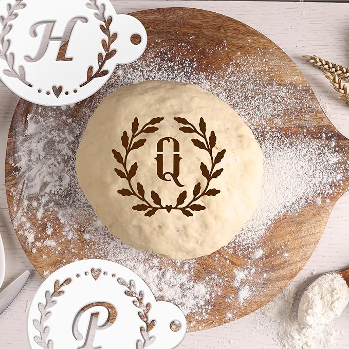 Keluna Coffee Latte Art Stencils - 30 Pcs Letters Alphabet Baking Stencils for Coffee Latte Art Sour Dough Bread Cake Cookie Decorating
