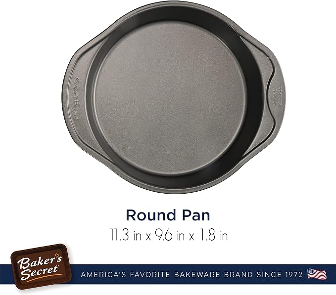Baker's Secret 2pcs Nonstick Round Cake Pan 9", Carbon Steel Pan with Premium Food-Grade Coating, Non-stick Cake Pan for Birthday Cakes and others, Bakeware DIY - The Classic Collection - Image 3