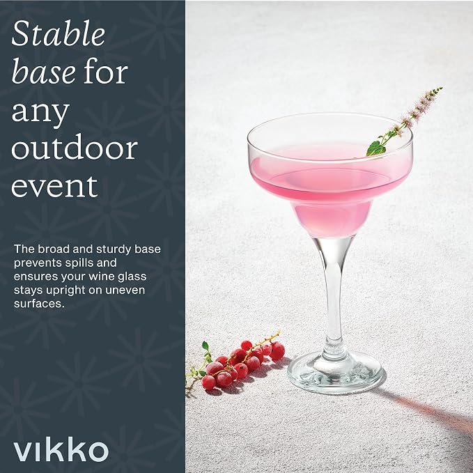Vikko Margarita Glasses Set of 6, 10 Ounce, Crystal Clear Margarita Glass, Cosmopolitan Glassware for Margaritas, Frozen Drinks, Pina Coladas and Cocktails, Margarita Cups - Image 7