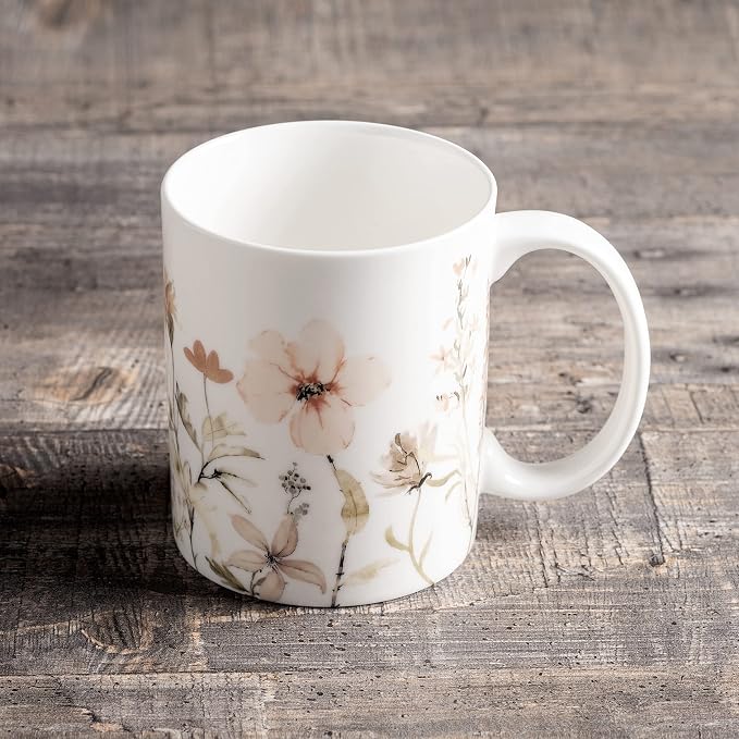 Maison d' Hermine Coffee Mug with Handles Tea Cups (15 Ounce, Pack of 1) | Fine Bone China Coffee Mugs for Hot Beverages Cappuccino Latte Home Hotel Spring Summer -Ice Florals - Romantic Morning - Image 7