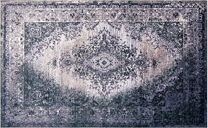 SUPERIOR Indoor Large Area Rug, Washable Rugs for Bedroom. Living Space, Dining Room, Kitchen, Office, Entryway, Plush Throw, Modern Oriental Decor, Non-Slip Back, Eldwin Collection, 6' x 9', Grey - Image 4