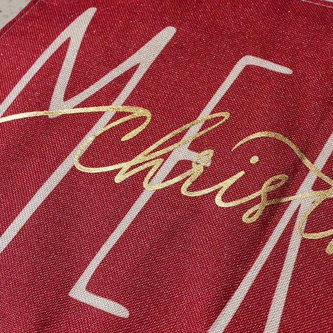 ONWAY Merry Christmas Gold Placemats 12x18 Inch Set of 4 Xmas Winter Holiday Place Mats for Home Party Kitchen Dining Table Decorations - Image 4