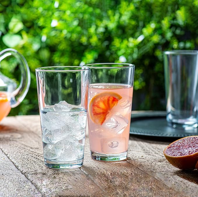 Drinking Glasses - Set of 10-16oz. Margarita Glass Cups - Dishwasher Safe Cocktail Clear Heavy Base Tall Beer Glasses, Water Glasses, Bar Glass, Wine, Juice, Iced Tea - Image 6
