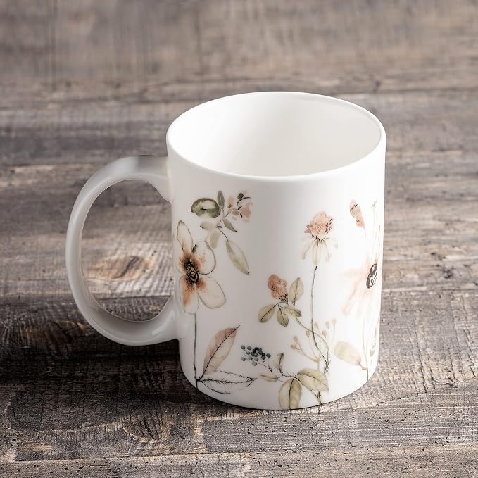 Maison d' Hermine Coffee Mug with Handles Tea Cups (15 Ounce, Pack of 1) | Fine Bone China Coffee Mugs for Hot Beverages Cappuccino Latte Home Hotel Spring Summer -Ice Florals - Romantic Morning - Image 8