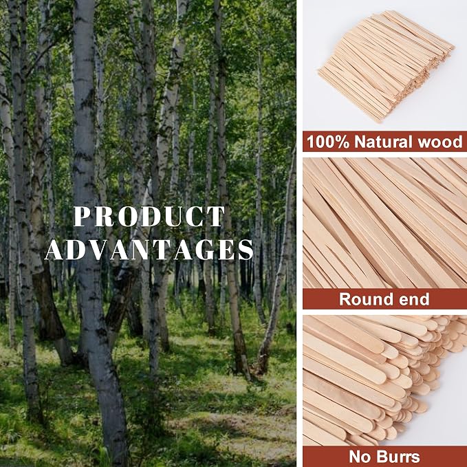 ANTETOK Wooden Coffee Stirrers - Coffee Stir Sticks 5.5 Inch,800pcs Disposable Swizzle Sticks,Swizzle Drink Sticks for Coffee,Tea,Cocktail and Hot Chocolate - Image 3