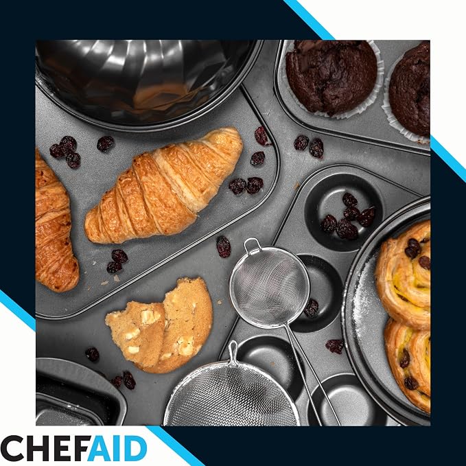 Chef Aid Pizza Pan Perforated 32cm Diamater Tray for Oven Use, non-stick Baking, Crisper with Even Heat Distribution, Grey - Image 6