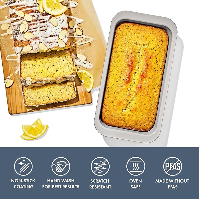 OXO Good Grips Non-Stick Pro Ceramic Coated Metal Bakeware 1Lb Loaf Pan – Storm Blue - Image 2
